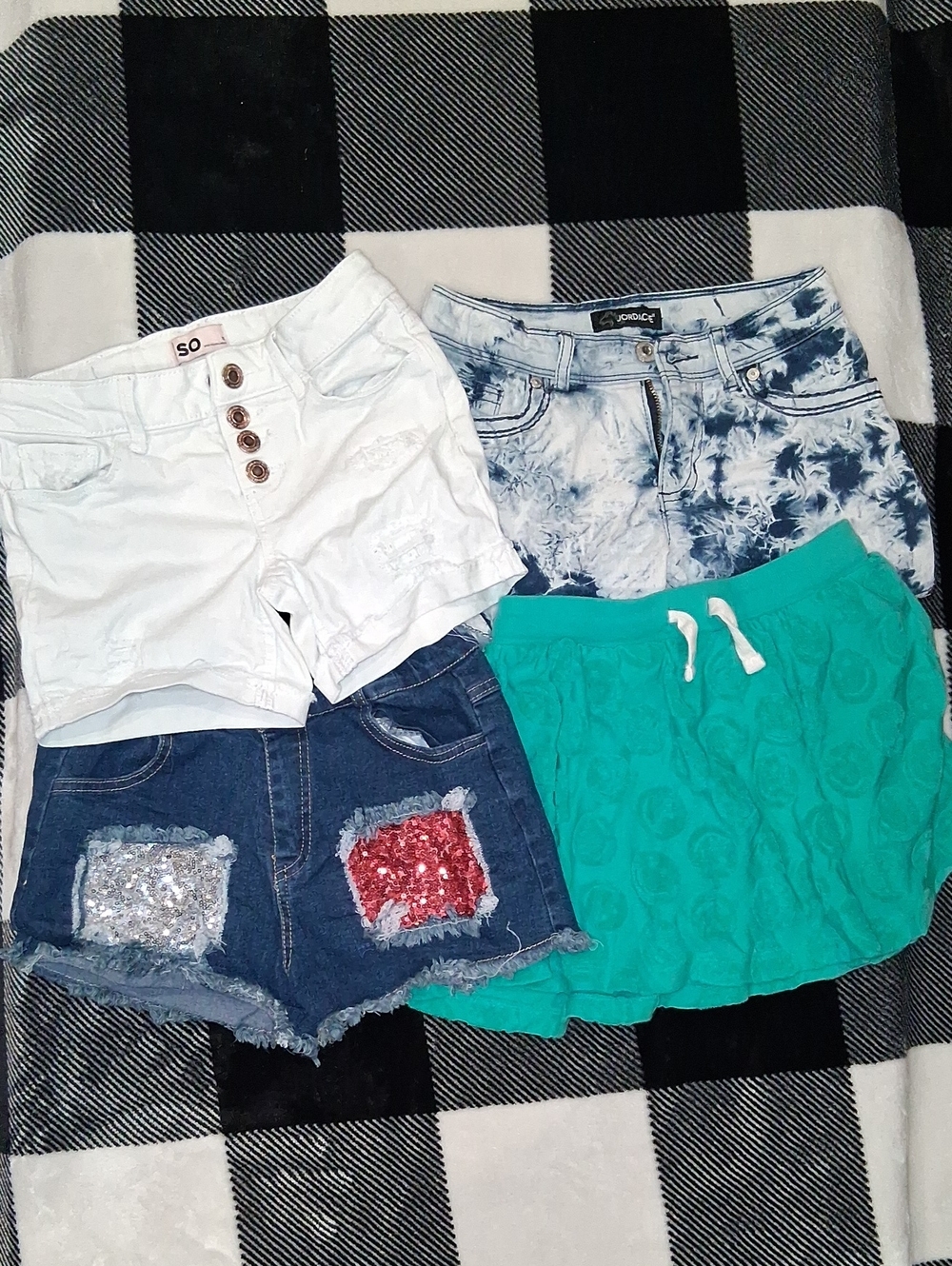 Jordache Blue Tie-Dye Denim Shorts Set Of 4
